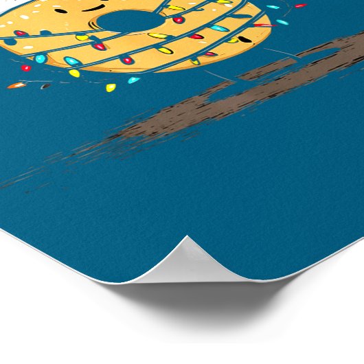 Funny Bagel Christmas Graphics Lights Lover ポスター (角)