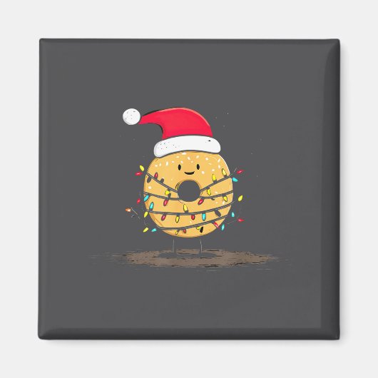Funny Bagel Christmas Graphics Lights Lover マグネット (正面)