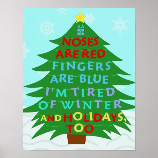 Funny Bah Humbug Christmas Poem ポスター (正面)