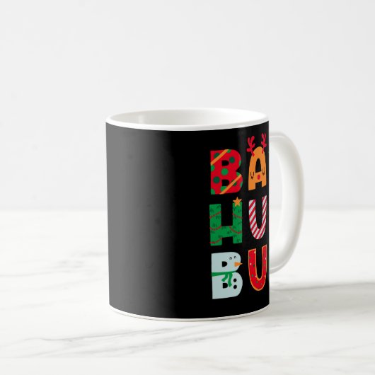 Funny Bah Humbug Holiday コーヒーマグカップ (正面右)