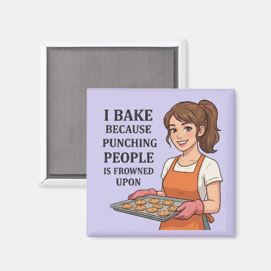 Funny Baker Gift Sarcastic Kitchen Humor マグネット (正面/裏面)