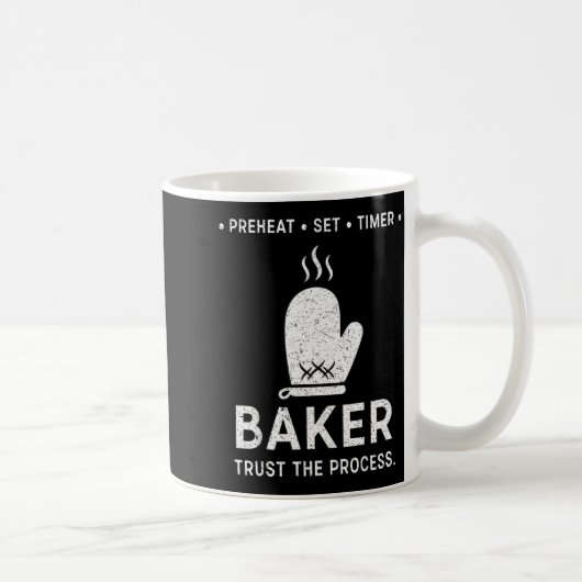 Funny Baker Trust The Process Baking Motivation  コーヒーマグカップ (右)