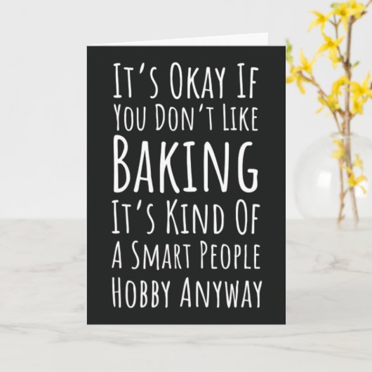 Funny Baking Cards Humor Happy Baker Humorous カード (黄色い花)