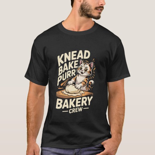 Funny Baking Crew Pastry Chef Cat Biscuits Bakery Tシャツ (正面)