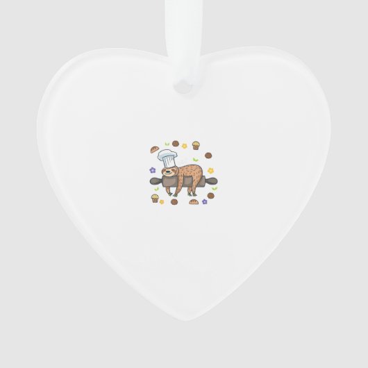 Funny Baking Gifts - Sloth Baker Cupcake Lover - B オーナメント (正面)