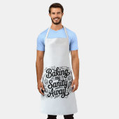 Funny Baking Mom Apron – Baking My Sanity Away エプロン (着用した状態)
