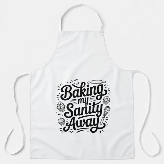 Funny Baking Mom Apron – Baking My Sanity Away エプロン (正面)