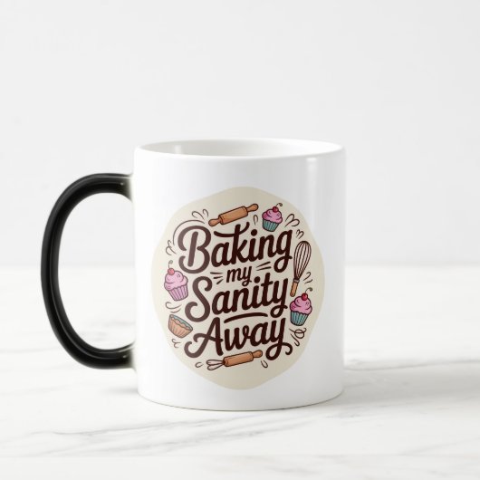 Funny Baking Quote Typography Design モーフィングマグカップ (左)