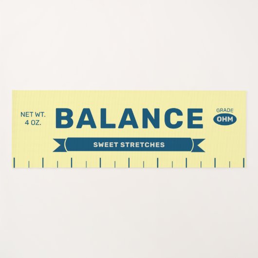 Funny "Balance" Butter Stick Personalized Yellow  ヨガマット (正面(横))