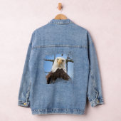 Funny Bald Eagle Stare Wildife Nature Humor Modern デニムジャケット (ハンガー)