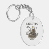 Funny Bald Eagle Tips Nature Survival Humor キーホルダー (正面左)