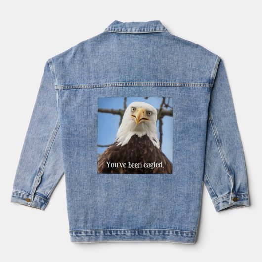Funny Bald Eagle You've Been Eagled Modern デニムジャケット (裏面)