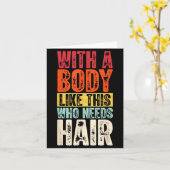 Funny Bald Man Gift Confident Body Sitivity Gym Hu カード (黄色い花)