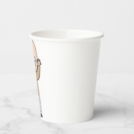 Funny Bald Quirky Old Man with Beard 紙コップ (左)