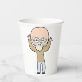 Funny Bald Quirky Old Man with Beard 紙コップ (正面)