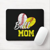 Funny Ball Mom Softball Baseball For Women Mothers マウスパッド (マウス)