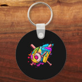 Funny Banana Baseball 67 Ice Cream Drip Meme  キーホルダー (正面)