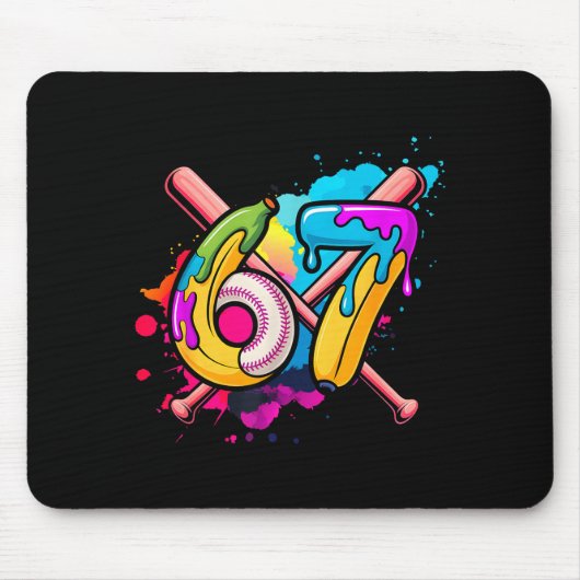 Funny Banana Baseball 67 Ice Cream Drip Meme  マウスパッド (正面)