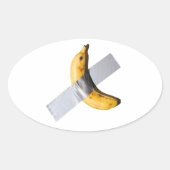 Funny Banana Duct Tape Sticker – Quirky and Unique 楕円形シール (正面)