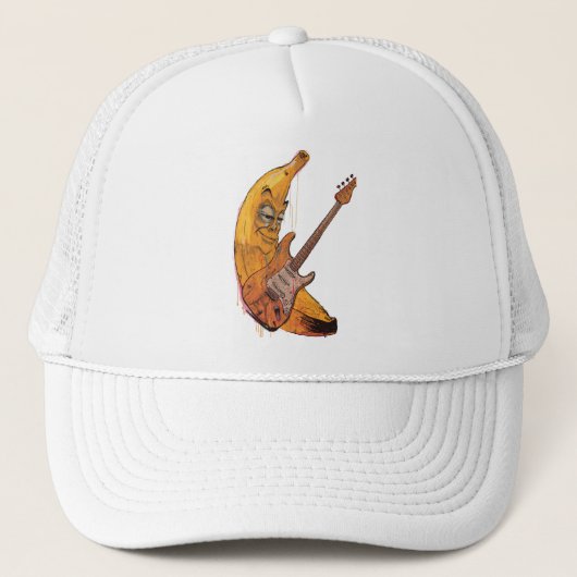 Funny Banana Guitar Cap | Cartoon Music Hat キャップ (正面)