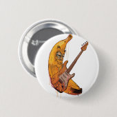 Funny Banana Guitar Pin | Cartoon Music Button 缶バッジ (正面&裏面)