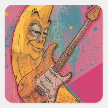 Funny Banana Guitar Sticker | Cartoon Music Decal
