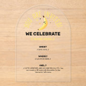 Funny Banana Party custom kit modern and editable アクリル招待状 (正面)