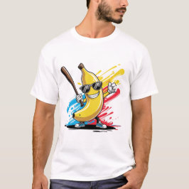 Funny Banana Swinging Baseball Funny Drip Mascot  Tシャツ