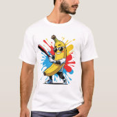 Funny Banana Swinging Baseball Funny Drip Mascot  Tシャツ (正面)
