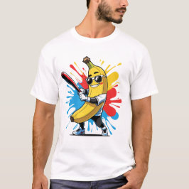 Funny Banana Swinging Baseball Funny Drip Mascot  Tシャツ