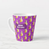 Funny Bananas About Coffee Bold Pixel Art Pattern カフェラテマグ (左アングル)
