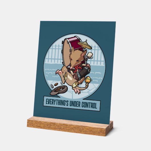 Funny Bandicoot Everything's Under Control Cartoon アクリルサイン (傾斜)