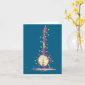 Funny Banjo Christmas Graphics Lights Lover Player カード (黄色い花)