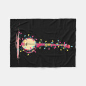 Funny Banjo Christmas Graphics Lights Lover Player フリースブランケット (正面(横))
