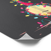Funny Banjo Christmas Graphics Lights Lover Player ポスター (角)