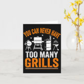 Funny Barbecue Grilling You Can Never Have Too Man カード (黄色い花)