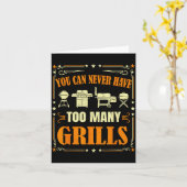 Funny Barbecue Grilling You Can Never Have Too Man カード (黄色い花)