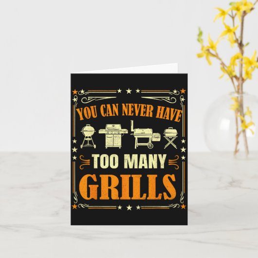 Funny Barbecue Grilling You Can Never Have Too Man カード (黄色い花)