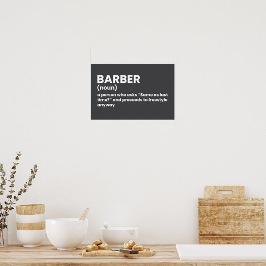 Funny Barber Definition Poster ポスター (キッチン)