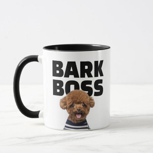 Funny Bark Boss Dog Photo Personalized マグカップ (左)