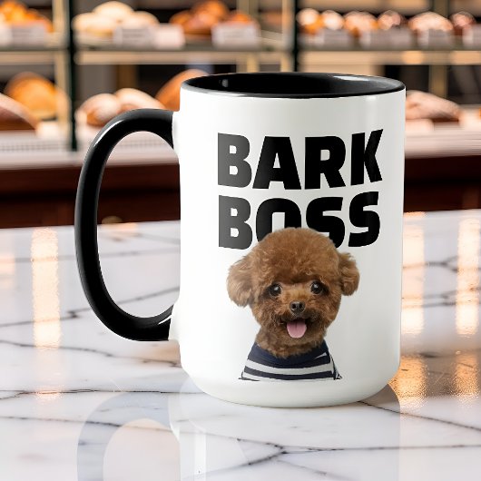 Funny Bark Boss Dog Photo Personalized マグカップ