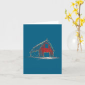 Funny Barn Christmas Graphics Lights Lover Farm Fa カード (黄色い花)