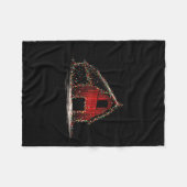 Funny Barn Christmas Graphics Lights Lover Farm Fa フリースブランケット (正面(横))