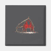 Funny Barn Christmas Graphics Lights Lover Farm Fa マグネット (正面)