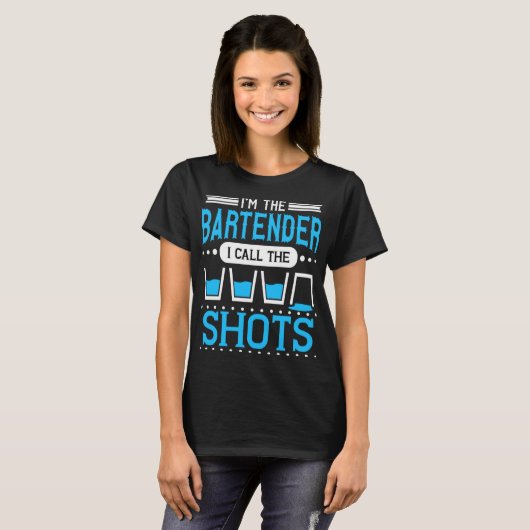 Funny Bartender Call Shots Aspiring Professional B Tシャツ (正面フル)