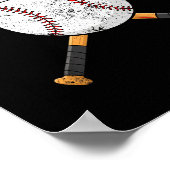 Funny Baseball Ball Santa Hat Xmas Pajamas Players ポスター (角)