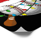 Funny Baseball Christmas Matching Family Pajamas X ポスター (角)