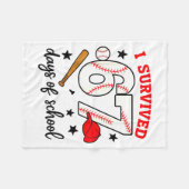 Funny Baseball I Survived 67 Days Of School Design フリースブランケット (正面(横))