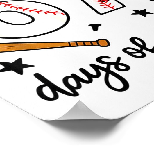 Funny Baseball I Survived 67 Days Of School Design ポスター (角)