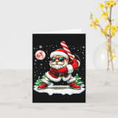 Funny Baseball Santa 67 Christmas Xmas Pajamas Boy カード (黄色い花)